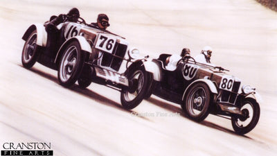 MG at Brooklands by Ivan Berryman.
