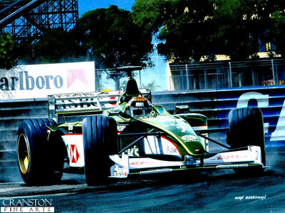 Jaguar R1, Eddie Irvine at Monaco by Ivan Berryman