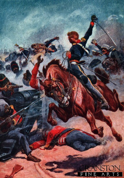 The Third Light Dragoons Charging the Sikh Guns by Stanley Wood. (B)