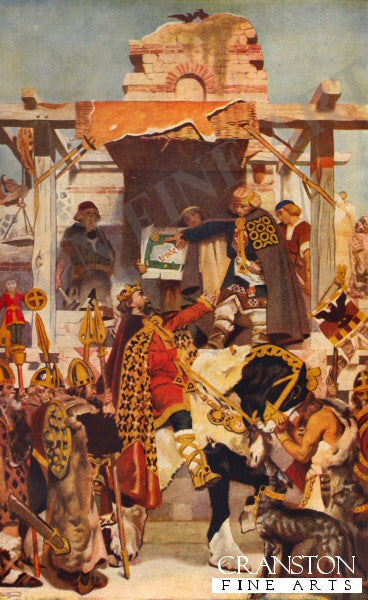 Alfred Rebuilding the Walls of London by F.O Salisbury. (B)