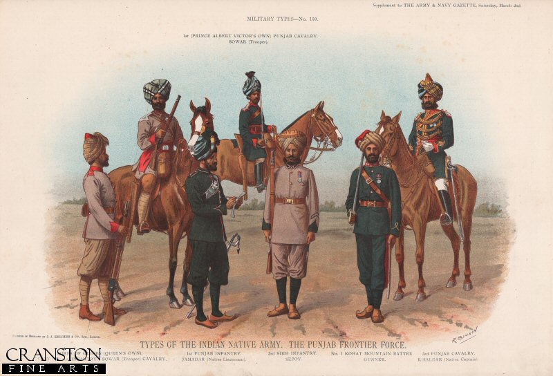 Types of the Indian Native Army, The Punjab Frontier Force by Richard Simkin