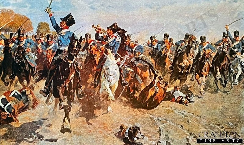 Charge of the Prussian Dragoons at Wachau by Carl Becker.