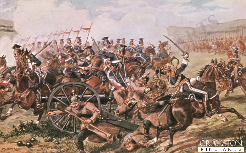 The 17th Lancers at Balaclava by Richard Simkin.