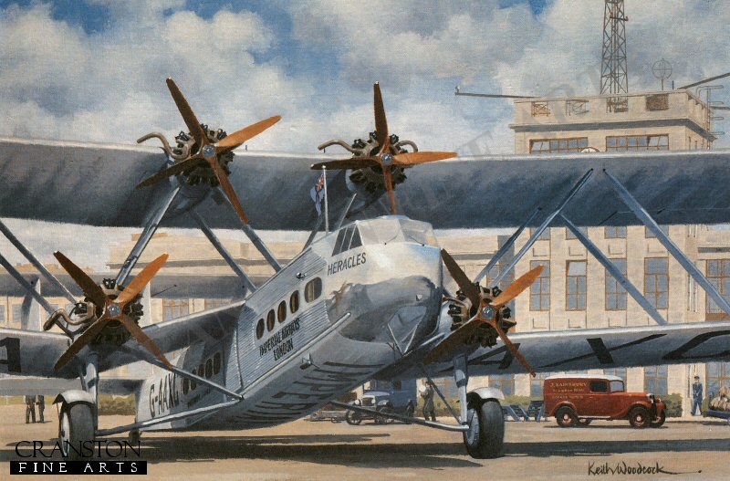 Handley Page H.P. 42 G-AAXC Heracles of Imperial Airways at Croydon by Keith Woodcock.