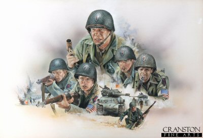 Original art for the poster of the film The Big Red One starring Lee Marvin by Chris Collingwood.