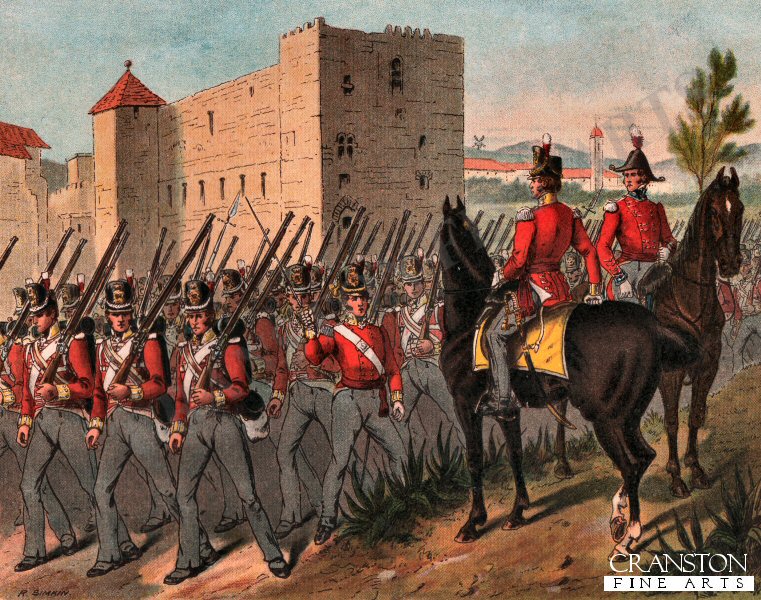 British Infantry of the Line on Service in the Peninsula 1813 by Richard Simkin.