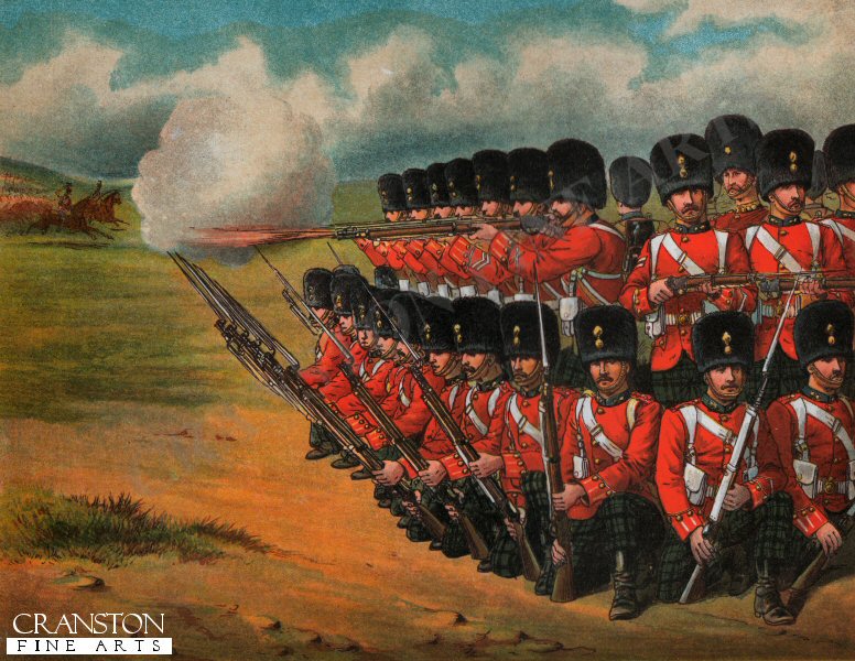 The Royal Scots Fusiliers Formed in a Rallying Square to Resist Cavalry by Richard Simkin.