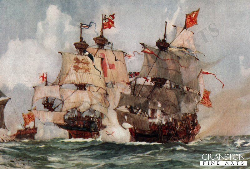 The Capture of the Lion, Scots Man-O-War 1511 by Charles Dixon.
