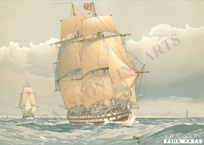 A 74 Gun Ship of the Line About 1794 by W Fred Mitchell (P)