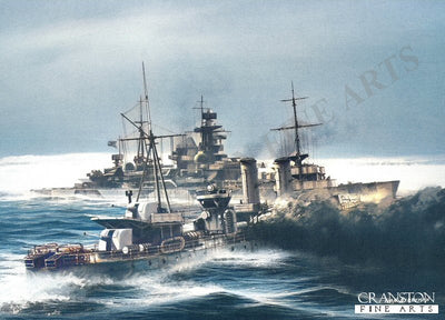 HMS Glowworm's Attack on the Admiral Hipper by Ivan Berryman (PC)