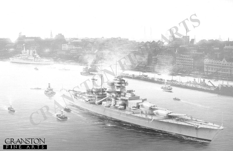 Bismarck Entering Hamburg Harbour by Ivan Berryman. (AP)
