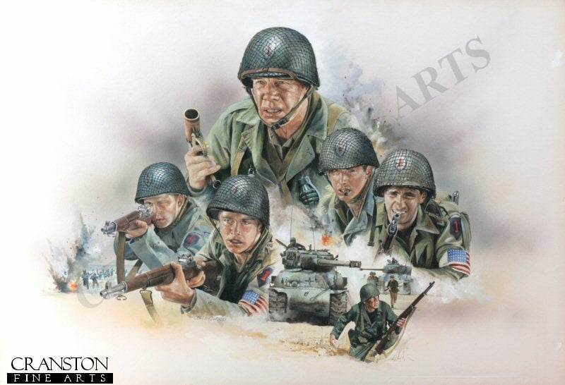 Original art for the poster of the film The Big Red One starring Lee Marvin by Chris Collingwood.