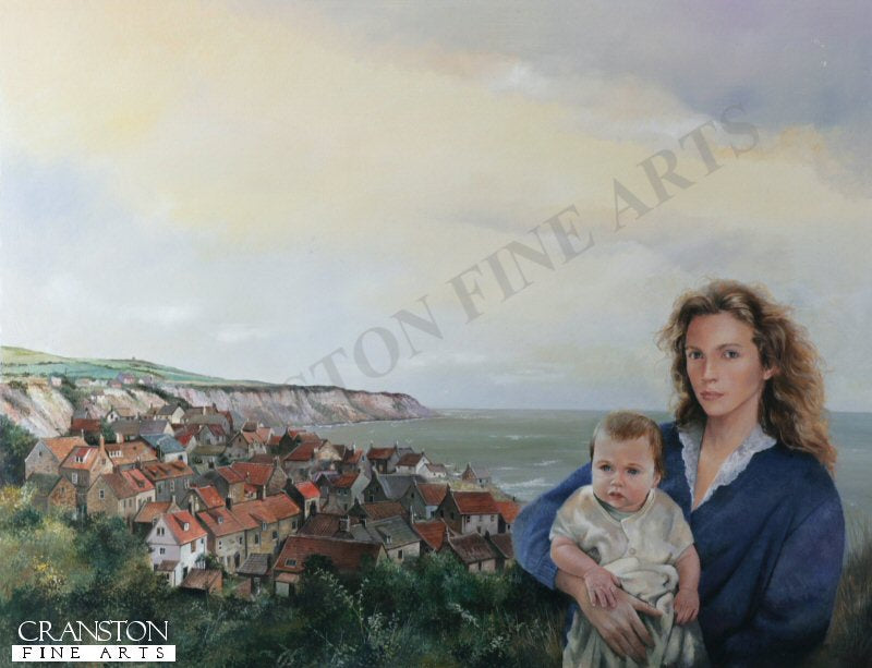 Mother and Child with seascape circa 1800s by Chris Collingwood.