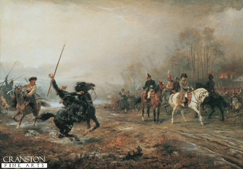 Napoleons Peril at Brienne Le Chateau by Robert Hillingford. (GS)