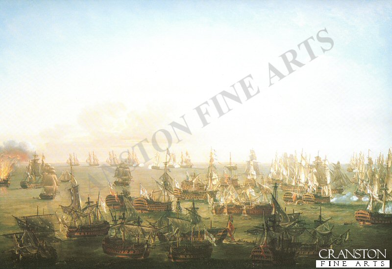 Battle of Trafalgar, 21st October 1805 - The Close of Action by Nicholas Pocock.