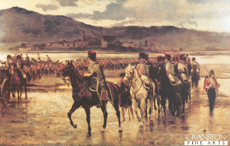 The Passage of the Bidassoa by Wellingtons Army, 7th October 1813 by J P Beadle.