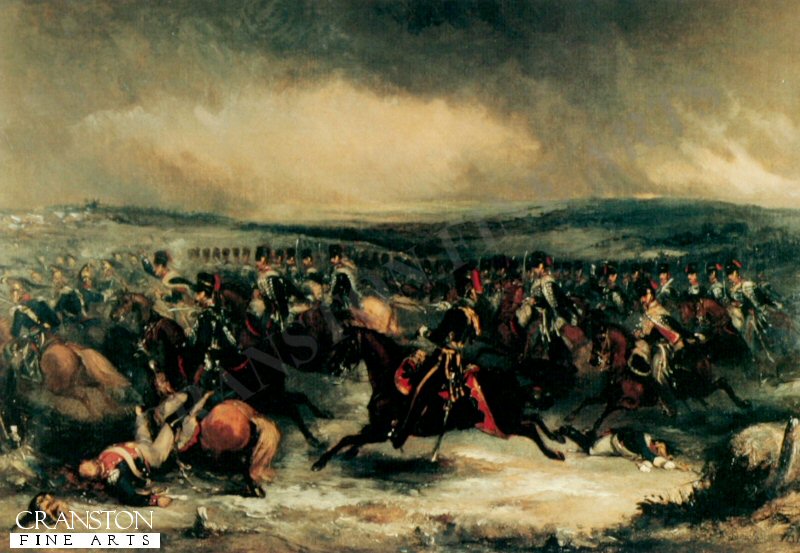 Charge of the 7th Hussars at Waterloo by Henry Martens.