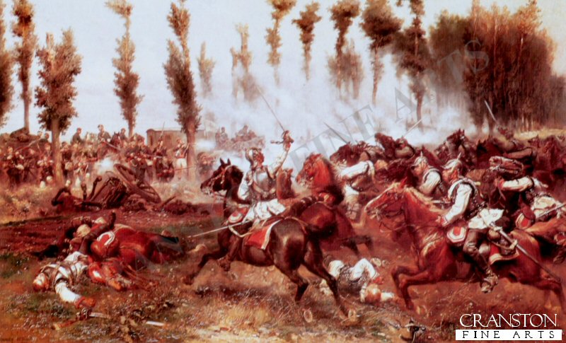 Prussian Cuirassiers Attack a French Provision Train by Edouard Detaille.