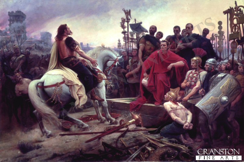 Vercingetorix Throws Down His Arms at the Feet of Caesar by L Royer.