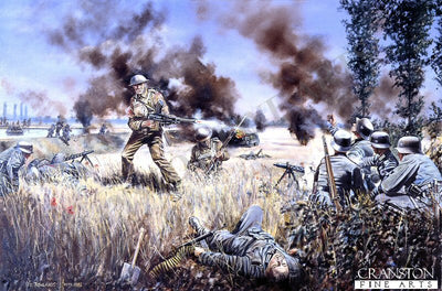 Lance-Corporal Harry Nichols, 3rd battalion Grenadier Guards, winning the Victoria Cross at the River Escaut, 21st May 1940 by David Rowlands. (B)