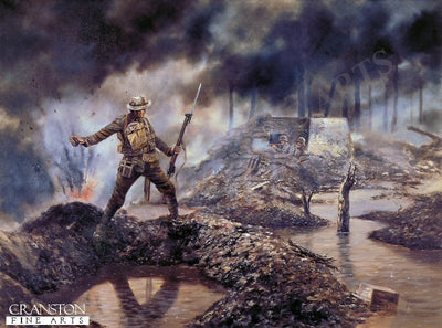 Sgt. Robert Bye VC, 1st Battalion Welsh Guards near Langemarck by David Rowlands.