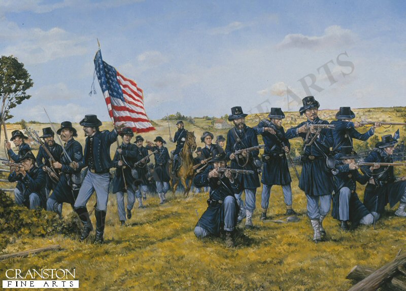 The Iron Brigade During the Battle of Gettysburg, 1863 by Brian Palmer. (PC)