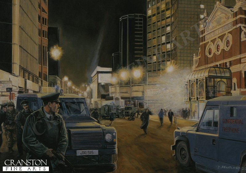 Business as Usual, Glengall St, Belfast, December 1991 by David Pentland. (PC)