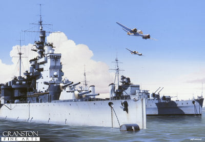 HMS Valiant and HMS Phoebe at Alexandria, 1941 by Ivan Berryman (PC)
