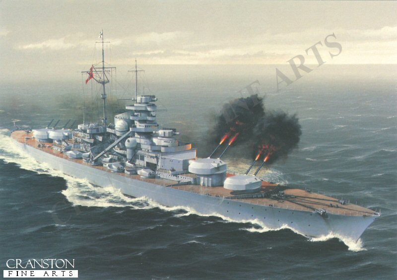 Bismarck Replies to HMS Hood by Ivan Berryman. (PC)