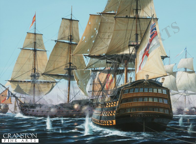 Trafalgar: HMS Royal Sovereign Prepares to Break the Line by Ivan Berryman. (AP)