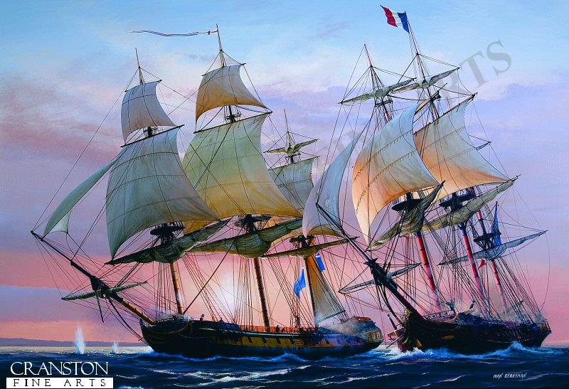Frigate Action off Antigua by Ivan Berryman. (GL)