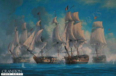 The Battle of Trafalgar - Mars Breaks the Line by Anthony Saunders. (GL)