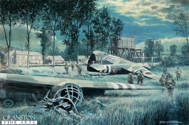Coup de Main, Pegasus Bridge, Normandy, 6th June 1944 by David Pentland. (GL)