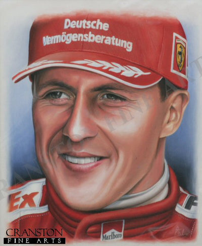 Portrait of Michael Schumacher by Robert Tomlin. (P)
