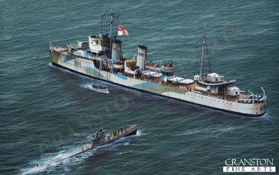 HMS Bulldog - Operation Primrose by Ivan Berryman.