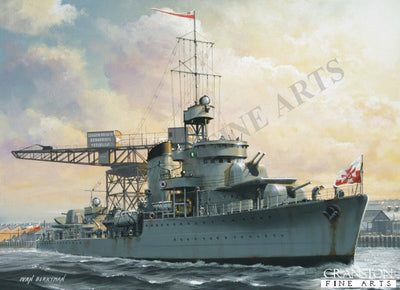 ORP Blyskawica at Cowes by Ivan Berryman. (PC)