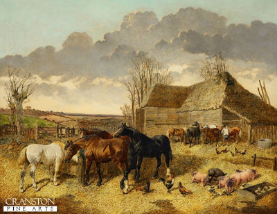 Horses Eating from a Manger with Pigs and Chickens by John Frederick Herring JNR