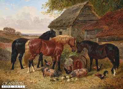 Horses and Pigs in a Farmyard by John Frederick Herring JNR