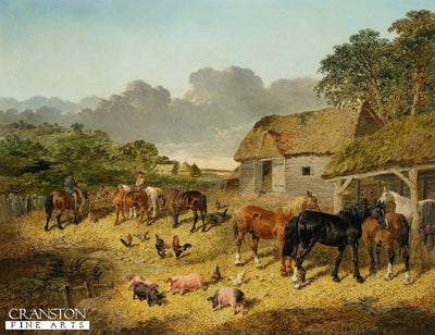 Horses Drinking from a Water Trough with Pigs and Chickens by John Frederick Herring JNR