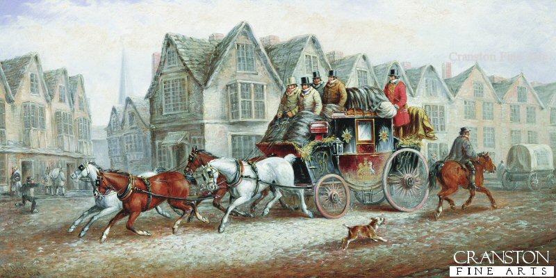 A Stagecoach Setting Out by John Charles Maggs. (GL)