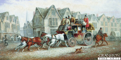 A Stagecoach Setting Out by John Charles Maggs. (GL)