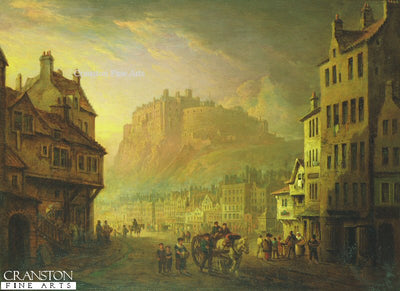 The Castle of Edinburgh from the Grass Market 1787 by Alexander Naysmith. (GS)