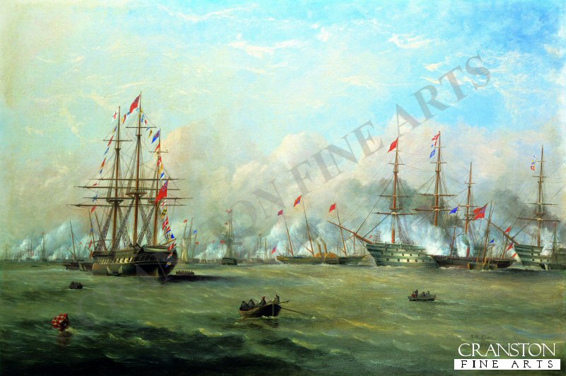Review of the Fleet at Spithead by H. M Queen Victoria by A W Fowles. (GL)