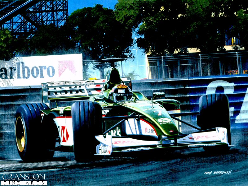 Jaguar R1, Eddie Irvine at Monaco by Ivan Berryman (GS)