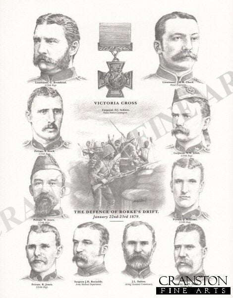 Victoria Cross Winners at the Defence of Rorkes Drift, January 22nd - 23rd 1879 by Stuart Liptrot. (AP)