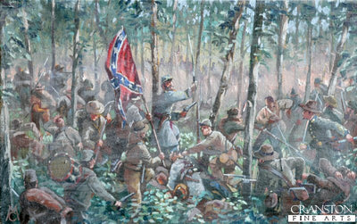 Original Oil Study of the Battle of Gettysburg painting by Mark Churms. (P)