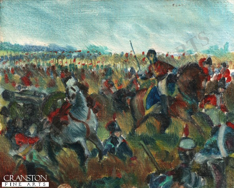 Original Oil Study of the Charge of the Union Brigade painting by Mark Churms. (P)