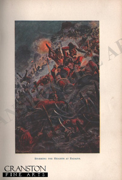 Storming the Heights at Badajos by Stanley Wood. (P)