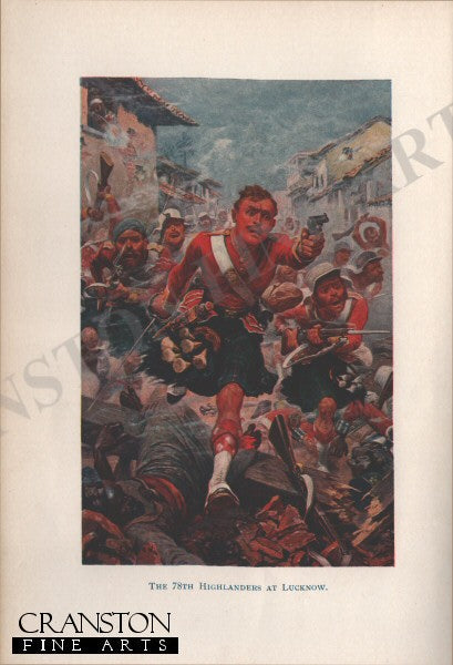 The 78th Highlanders at Lucknow by Stanley Wood. (P)