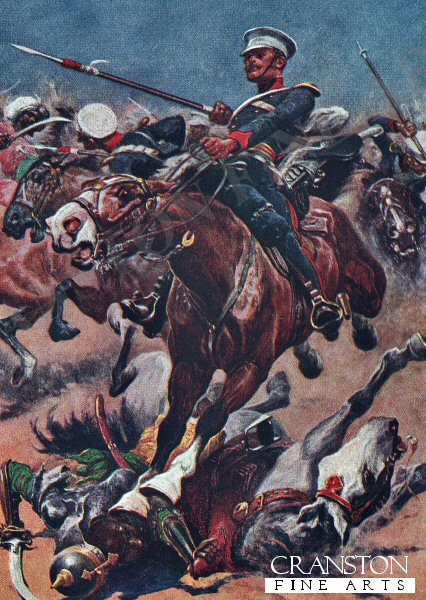 The 9th Lancers at Chilleanwalla by Stanley Wood. (B)